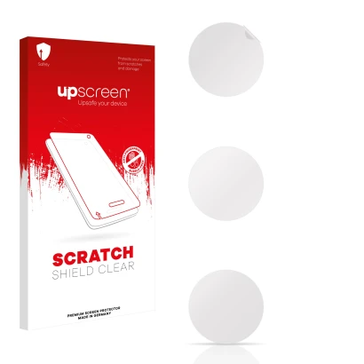 Front side of a product packaging with the brand logo upscreen. Next to it is the corresponding screen protector.