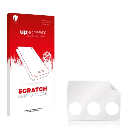 Front side of a product packaging with the brand logo upscreen. Next to it is the corresponding screen protector.