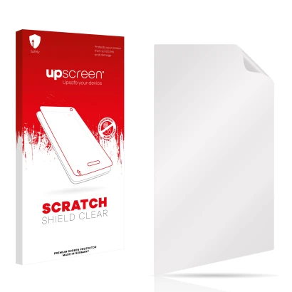 Front side of a product packaging with the brand logo upscreen. Next to it is the corresponding screen protector.