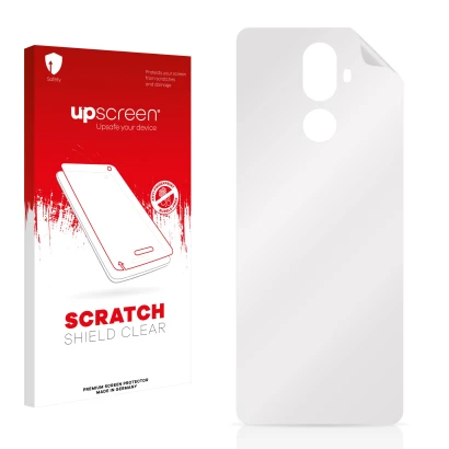 Front side of a product packaging with the brand logo upscreen. Next to it is the corresponding screen protector.