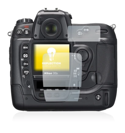 Image of the device Nikon D2X with a wide variety of screen protectors.