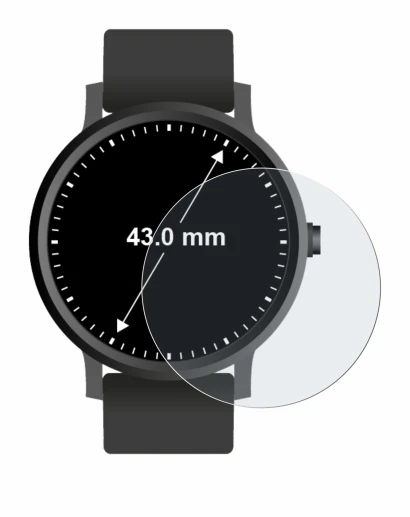 Image of the device Watches (Circular, ø: 43 mm) with a wide variety of screen protectors.