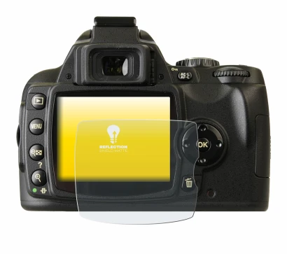 Image of the device Nikon D40x with a wide variety of screen protectors.