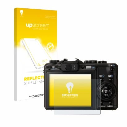 Front side of a product packaging with the brand logo upscreen. Next to it is the device Canon PowerShot G9 shown with the cor