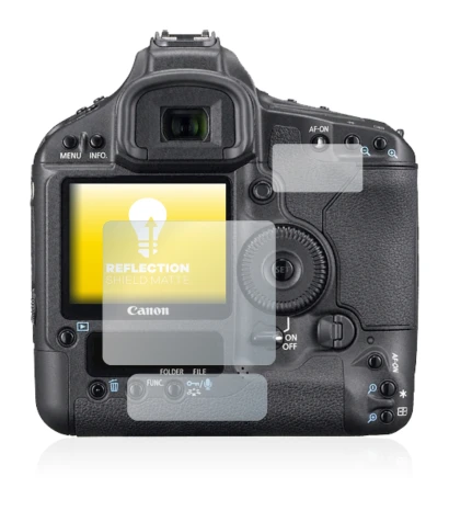 Image of the device Canon EOS 1Ds Mark III with a wide variety of screen protectors.