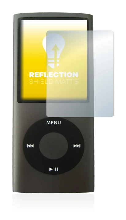 Image of the device Apple iPod nano (4th Gen.) with a wide variety of screen protectors.