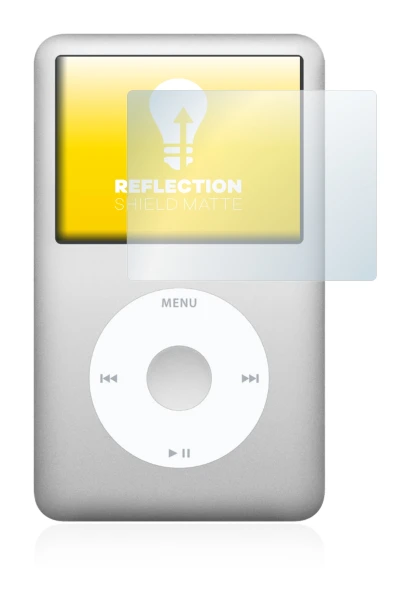 Image of the device Apple iPod classic 120 GB (7th Gen.) with a wide variety of screen protectors.