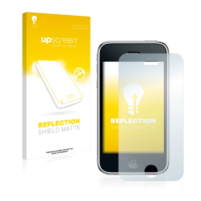 Front side of a product packaging with the brand logo upscreen. Next to it is the device Apple iPhone 3GS shown with the corre