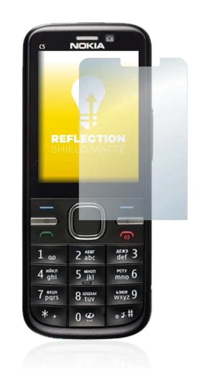 Image of the device Nokia C5-00 with a wide variety of screen protectors.