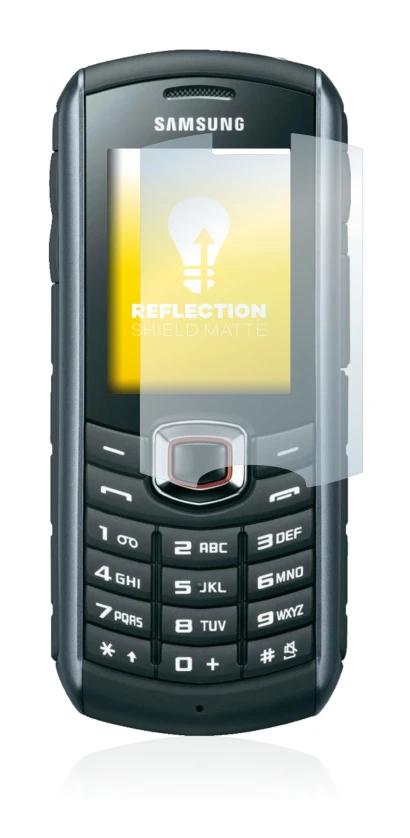 Image of the device Samsung B2710 with a wide variety of screen protectors.