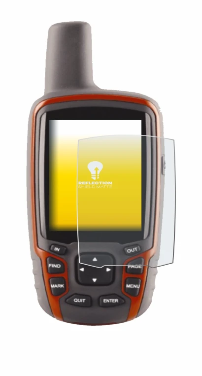 Image of the device Garmin GPSMAP 62s with a wide variety of screen protectors.