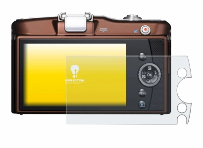 Image of the device Olympus PEN E-PM1 with a wide variety of screen protectors.