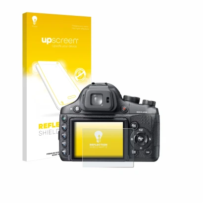 Front side of a product packaging with the brand logo upscreen. Next to it is the device Fujifilm FinePix X-S1 shown with the 