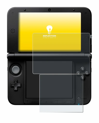 Image of the device Nintendo 3DS XL SPM7800 with a wide variety of screen protectors.