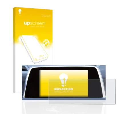 Front side of a product packaging with the brand logo upscreen. Next to it is the device BMW 6 F13 Coupe 2011 iDrive Pro 10.2"