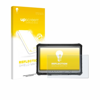 Front side of a product packaging with the brand logo upscreen. Next to it is the device Panasonic Toughbook CF-D1 shown with