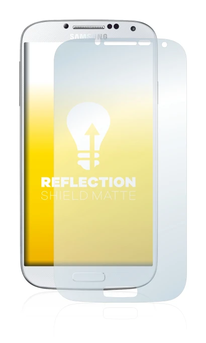 Image of the device Samsung Galaxy S4 with a wide variety of screen protectors.