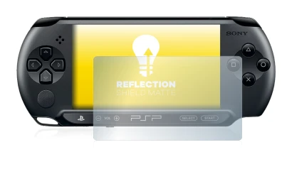 Image of the device Sony PSP 1004 with a wide variety of screen protectors.