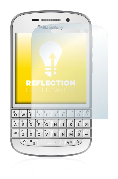 Image of the device BlackBerry Q10 with a wide variety of screen protectors.