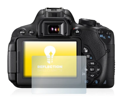 Image of the device Canon EOS 700D with a wide variety of screen protectors.