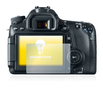 Image of the device Canon EOS 70D with a wide variety of screen protectors.