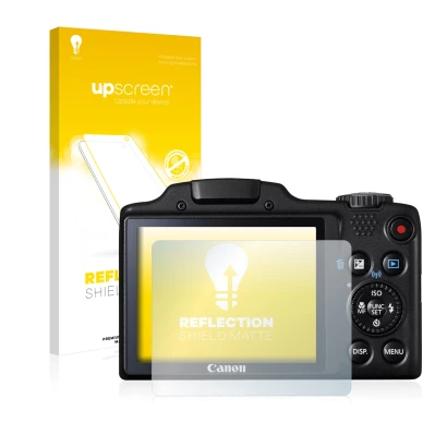 Front side of a product packaging with the brand logo upscreen. Next to it is the device Canon PowerShot SX510 HS shown with t