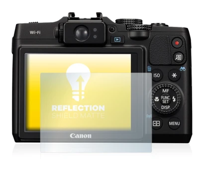 Image of the device Canon PowerShot G16 with a wide variety of screen protectors.