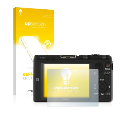 Front side of a product packaging with the brand logo upscreen. Next to it is the device Sony Cyber-Shot DSC-HX60V shown with 