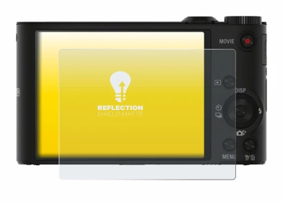 Image of the device Sony Cyber-Shot DSC-WX350 with a wide variety of screen protectors.