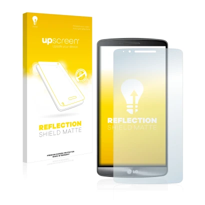 Front side of a product packaging with the brand logo upscreen. Next to it is the device LG G3 Cat. 6 shown with the correspon