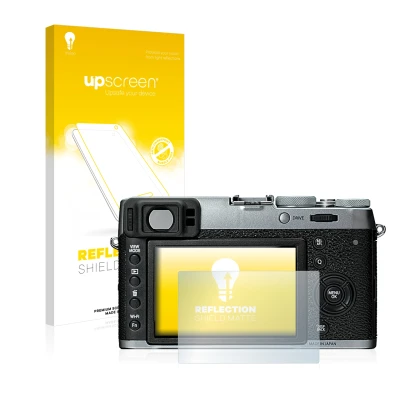 Front side of a product packaging with the brand logo upscreen. Next to it is the device Fujifilm X100T shown with the corresp