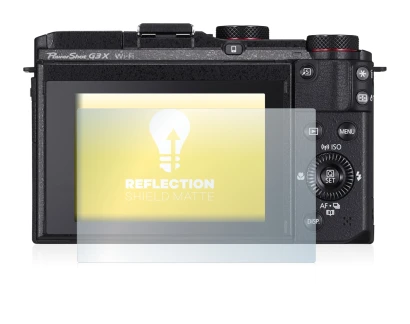 Image of the device Canon PowerShot G3 X with a wide variety of screen protectors.