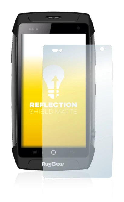 Image of the device RugGear RG730 with a wide variety of screen protectors.