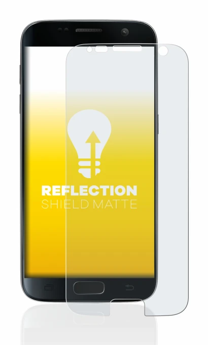 Image of the device Samsung Galaxy S7 with a wide variety of screen protectors.