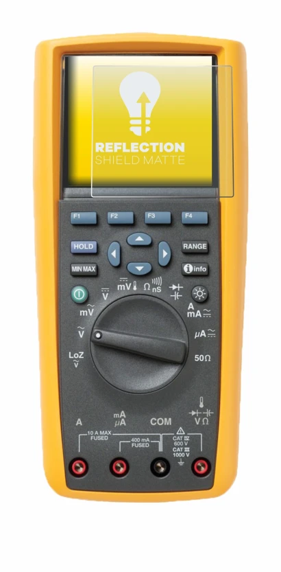 Image of the device Fluke MultiMeter 289 with a wide variety of screen protectors.