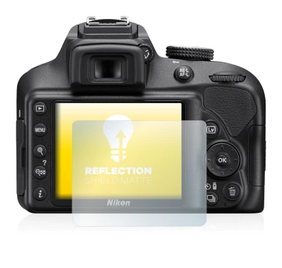 Image of the device Nikon D3400 with a wide variety of screen protectors.