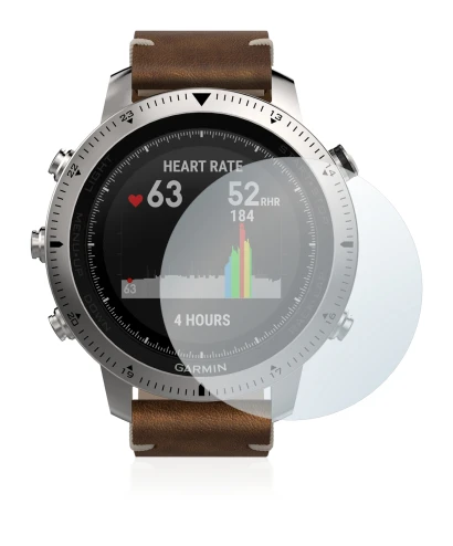 Image of the device Garmin Fenix Chronos with a wide variety of screen protectors.