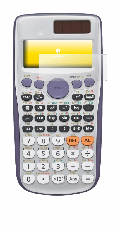 Image of the device Casio FX-991DE Plus with a wide variety of screen protectors.