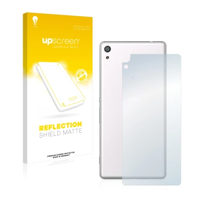 Front side of a product packaging with the brand logo upscreen. Next to it is the device Sony Xperia XA Ultra (Back) shown wit
