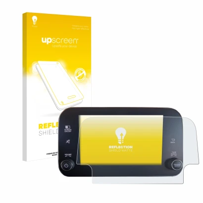 Front side of a product packaging with the brand logo upscreen. Next to it is the device Fiat Tipo 2016-2019 Uconnet 7" shown