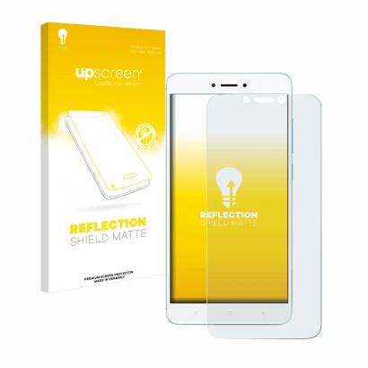 Front side of a product packaging with the brand logo upscreen. Next to it is the device Xiaomi Redmi 4X shown with the corres