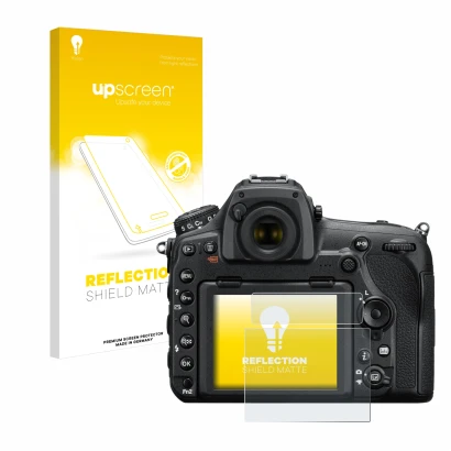 Front side of a product packaging with the brand logo upscreen. Next to it is the device Nikon D850 shown with the correspondi