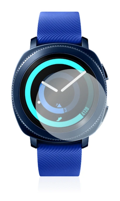 Image of the device Samsung Gear Sport with a wide variety of screen protectors.