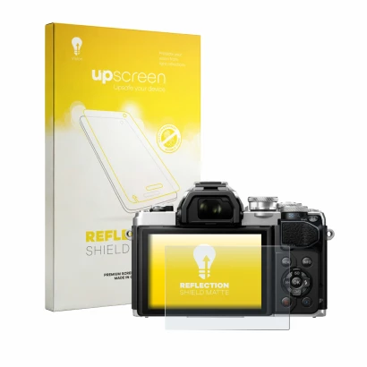 Front side of a product packaging with the brand logo upscreen. Next to it is the device Olympus OM-D E-M10 Mark III shown wit