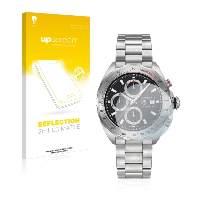 Front side of a product packaging with the brand logo upscreen. Next to it is the device TAG Heuer Formula 1 (44 mm) shown wit