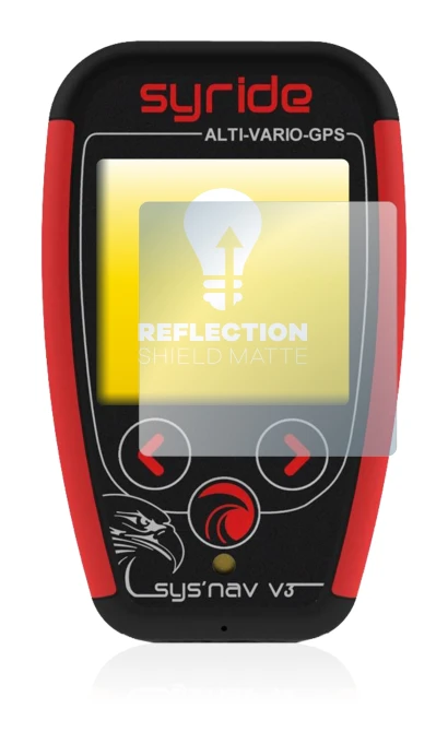 Image of the device Syride Sys'Nav V3 with a wide variety of screen protectors.