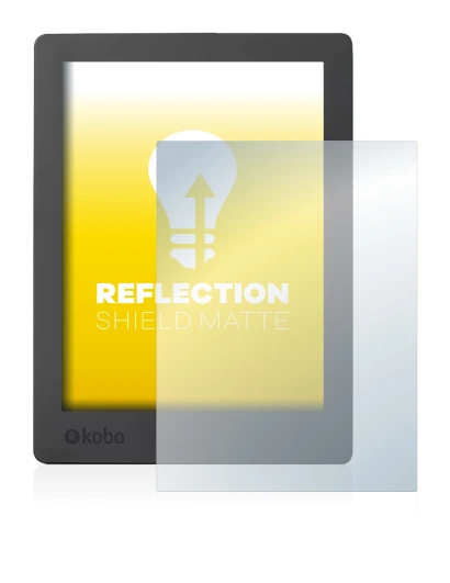 Image of the device Kobo Aura H2O Edition 2 with a wide variety of screen protectors.
