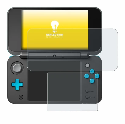 Image of the device New Nintendo 2DS XL with a wide variety of screen protectors.