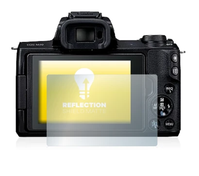 Image of the device Canon EOS M50 with a wide variety of screen protectors.