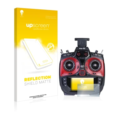 Front side of a product packaging with the brand logo upscreen. Next to it is the device Graupner MZ-32 (3.Gen) shown with the